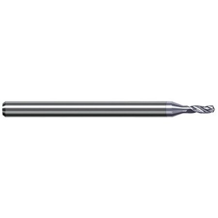 Harvey Tool 3.263 mm Drill dia. x 16mm Flute Length Carbide HP Drill for Aluminum Alloys, 3 Flutes, TiB2 Coated AVA1285-C8